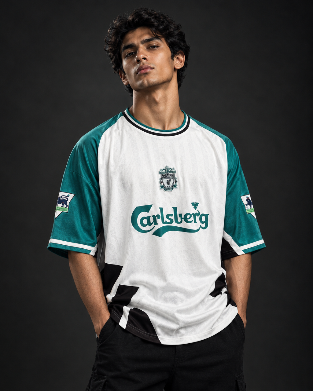 Liverpool FC Away Fowler Jersey 1996–1997 five sleeve embroidery