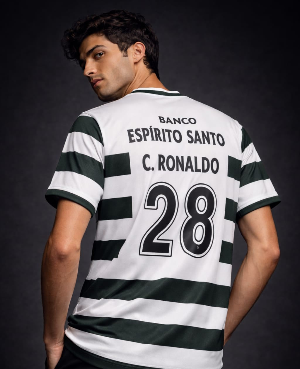 Vintage Sporting CP 2001–2003 Home Jersey – CRISTIANO RONALDO #28 Edition - Half Sleeve