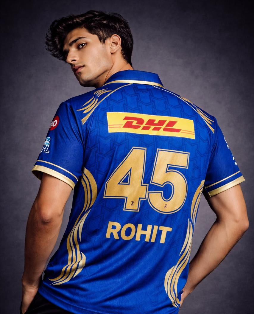 Mumbai Indians 2026 IPL Replica Fan Jersey – ROHIT Edition- Half Sleeve (Full Sublimation)