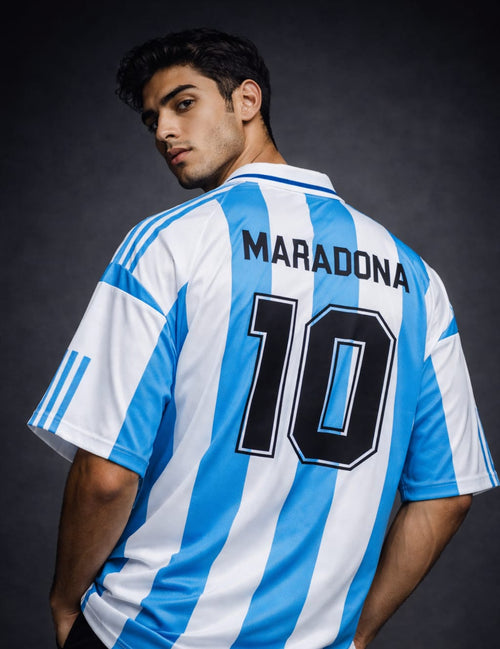 Argentina 1998 vintage home football (FIVE-SLEEVE jersey) Mardona