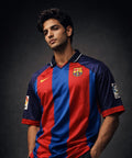 vintage FC Barcelona 2000-01 home (FIVE-SLEEVE jersey) Iniesta