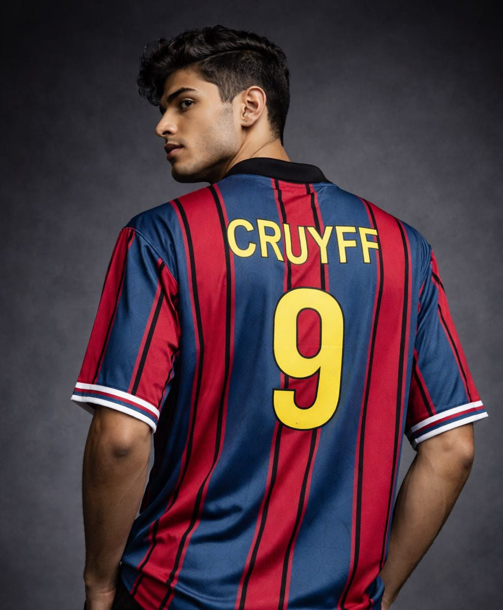 FC Barcelona 125th Anniversary Polo Jersey – (Cruyff) -Collar,  Full Sublimation Edition- Five Sleeve