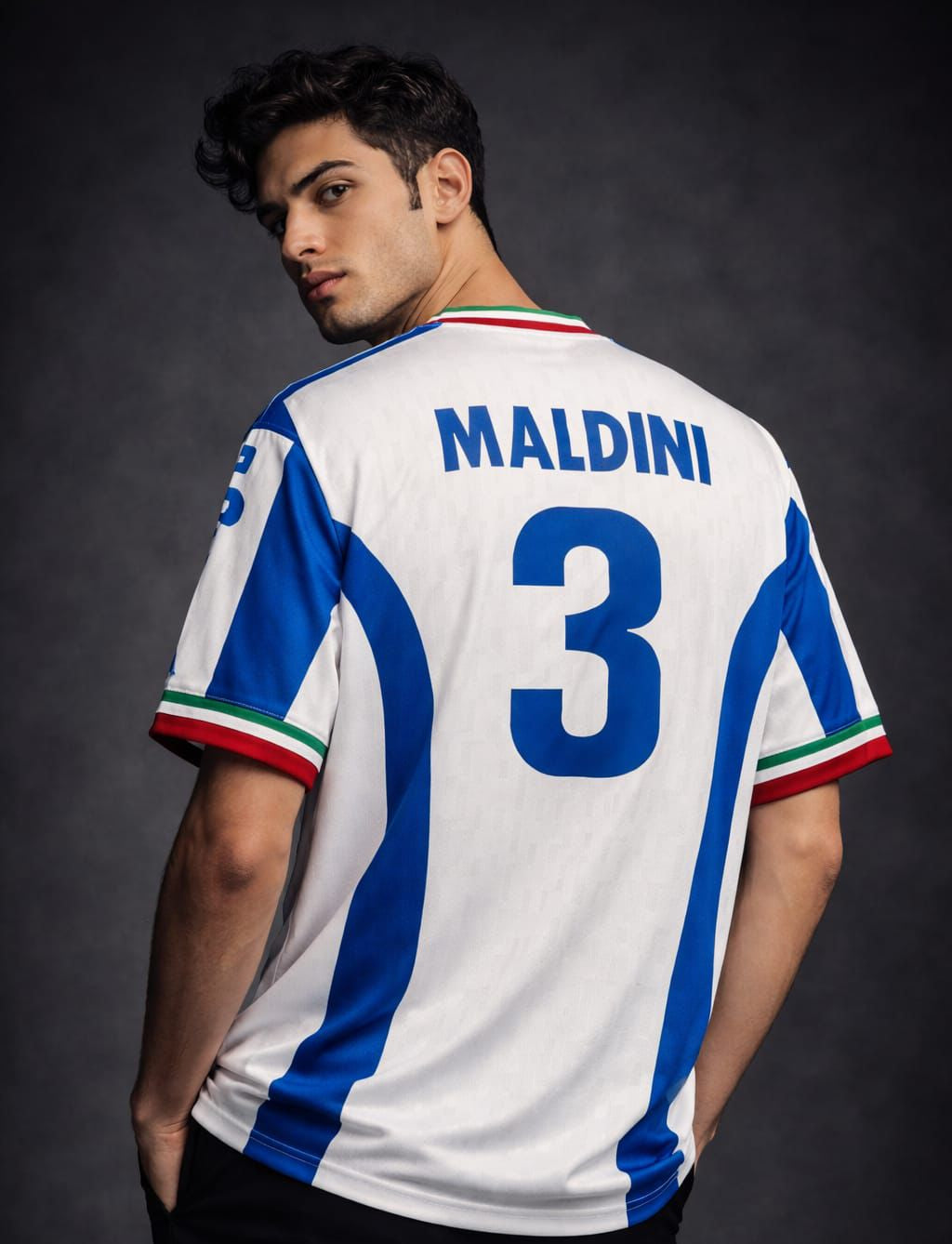 Italy 1996–1997 Vintage Training Jersey – Five Sleeve Edition - Maldini #3