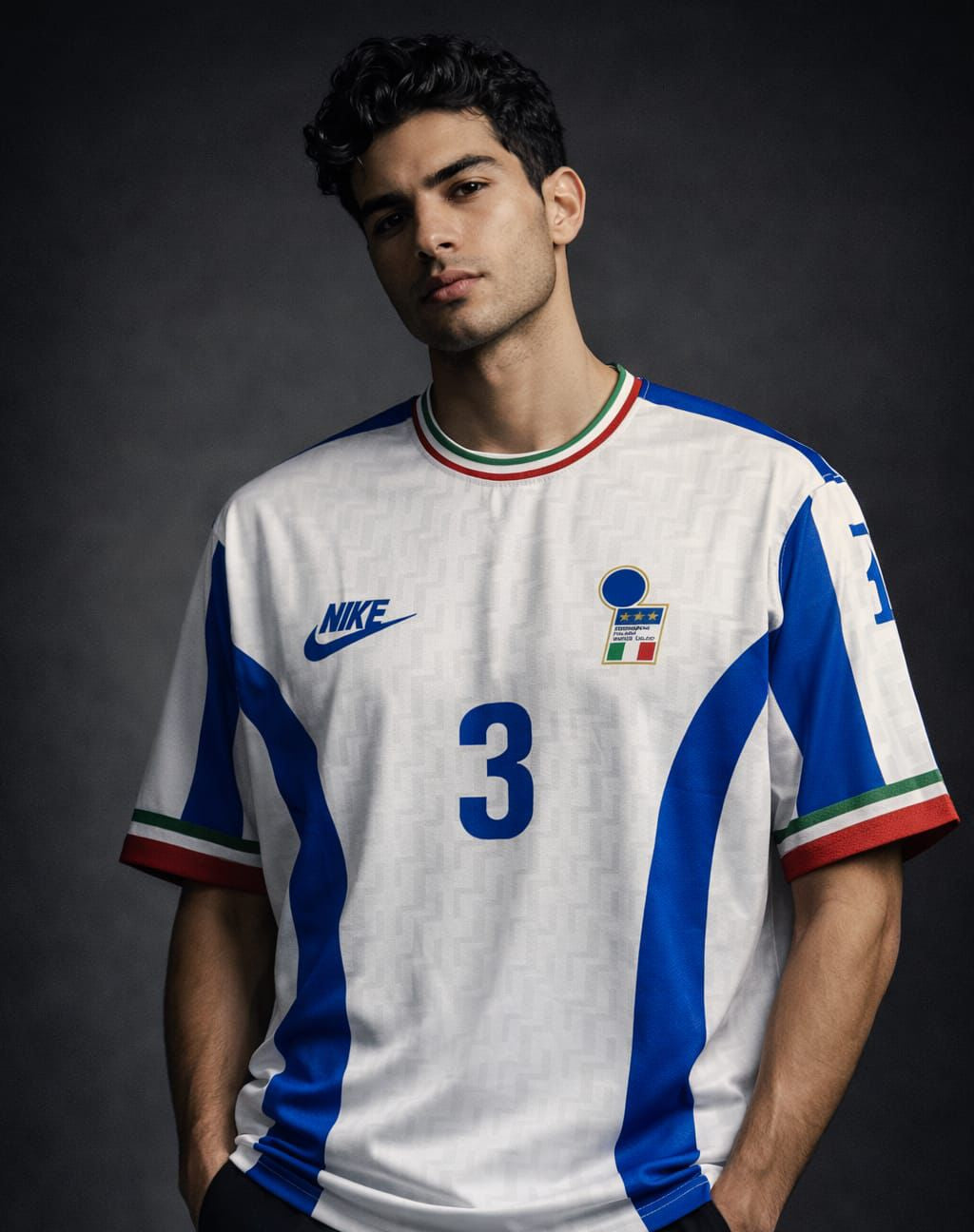 Italy 1996–1997 Vintage Training Jersey – Five Sleeve Edition - Maldini #3