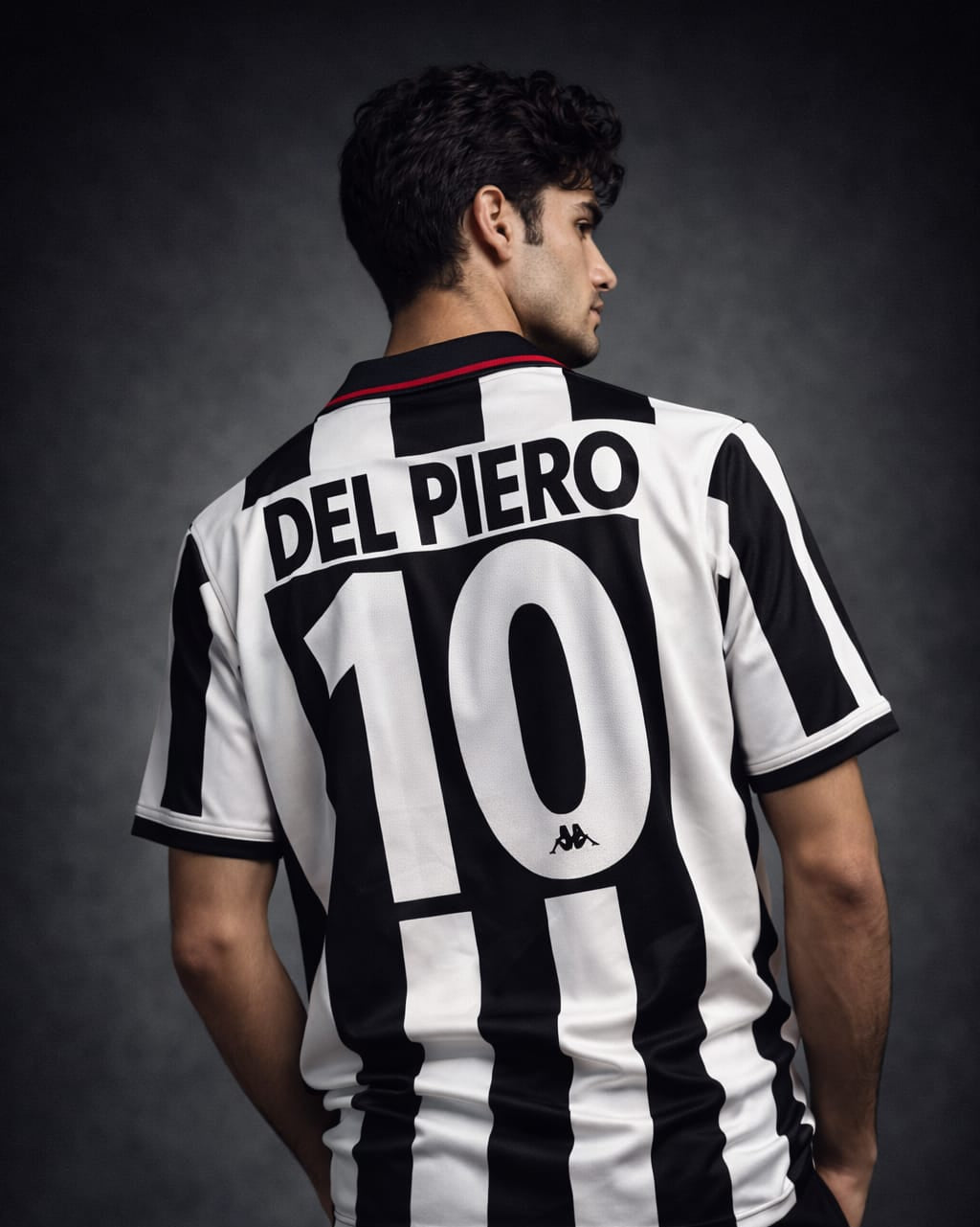vintage 1995-1996 Juventus embroidery home (Half-Sleeve Jersey) Del Piero
