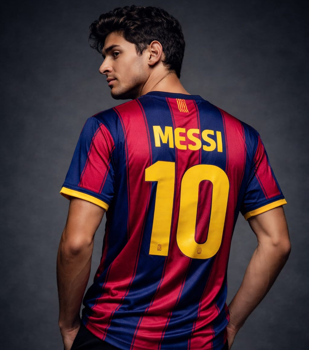 FC Barcelona 2013–2015 Home Jersey – MESSI Edition- Half Sleeve (Classic Blue & Garnet)