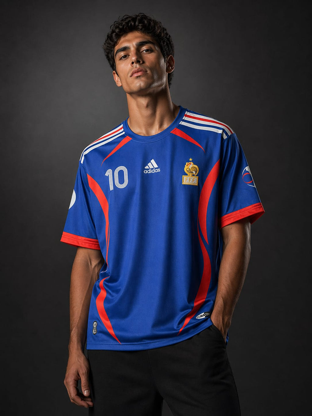 Zidane-10 France five sleeve with embroidery retro