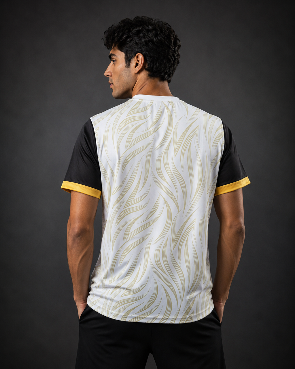 Royal Gold Wave Football Jersey – White Edition