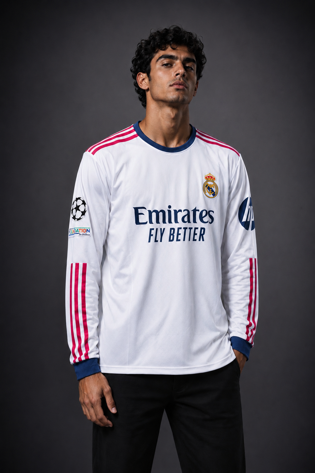 Real Madrid 2024–25 Home Long Sleeve Jersey – Mbappé #10 Embroidery