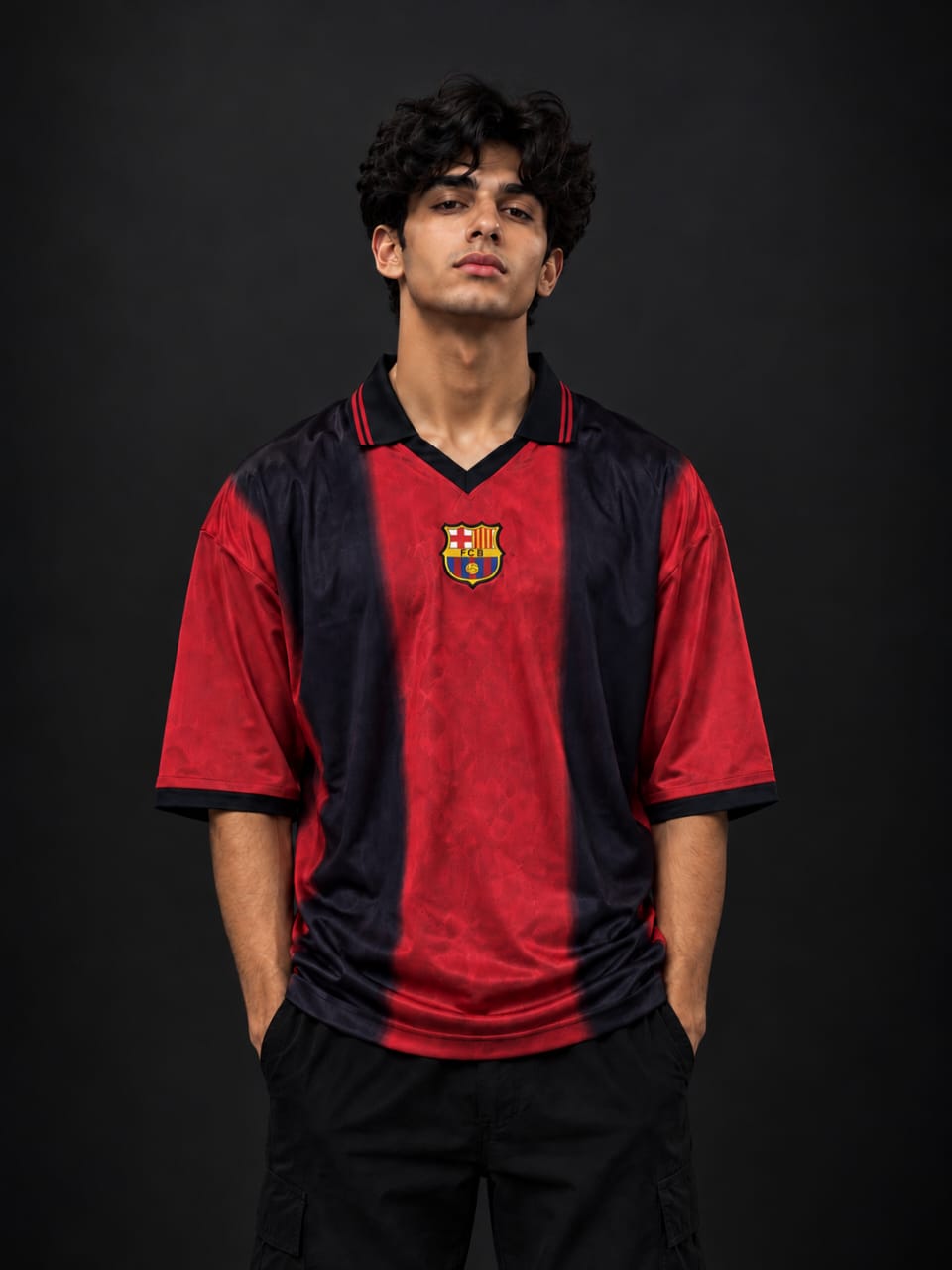 FC Barcelona Retro Red & Navy Jersey
Year: 1996–97 Inspired (Retro Style)Five sleeve colar embroidery
