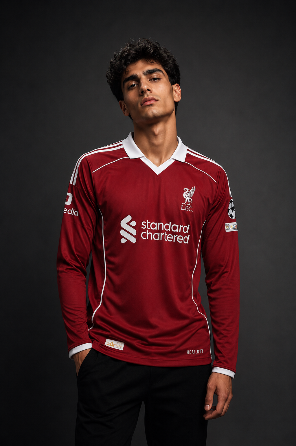 Liverpool 2025/26 Home Long Sleeve Football Jersey – Mohamed Salah #11 Edition