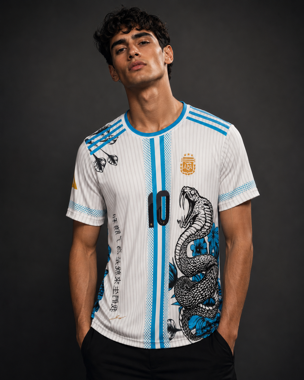 Argentina Special Edition Snake Art Football Jersey – Messi #10 embroidery