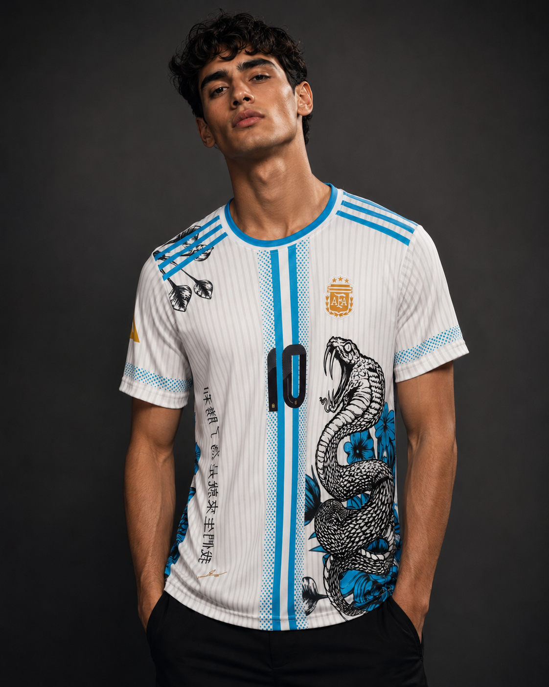 Argentina Special Edition Snake Art Football Jersey – Messi #10 embroidery