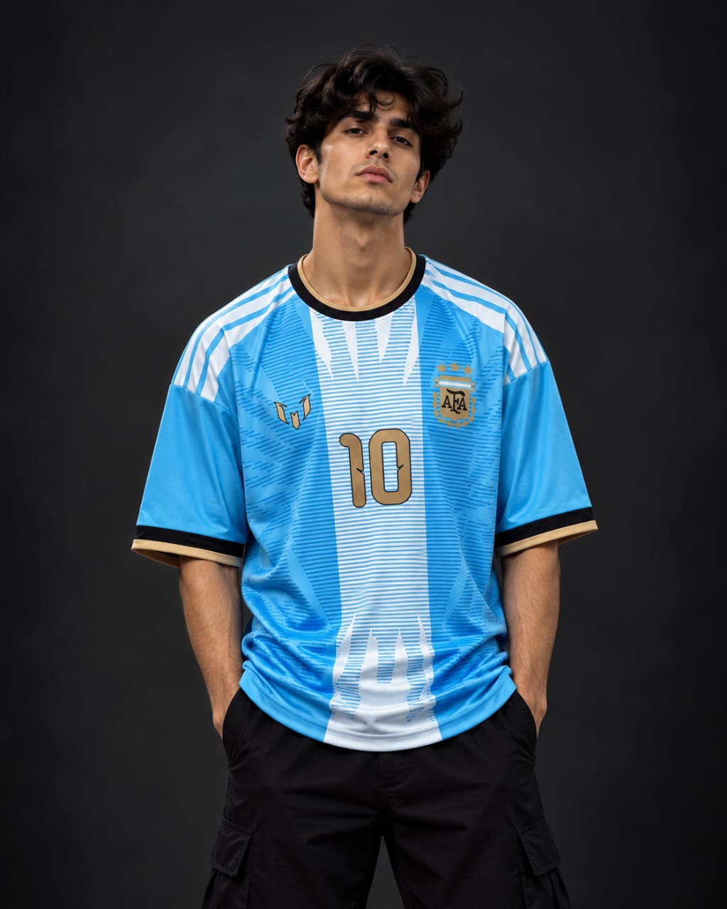 Argentina Lionel Messi #10 Gold Special Edition / Farewell Tribute Jersey