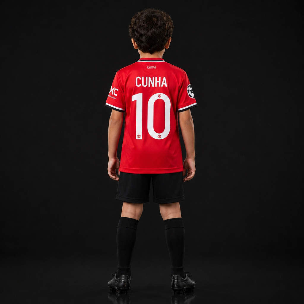 Cunha-10 Manchester United kids jersey new season