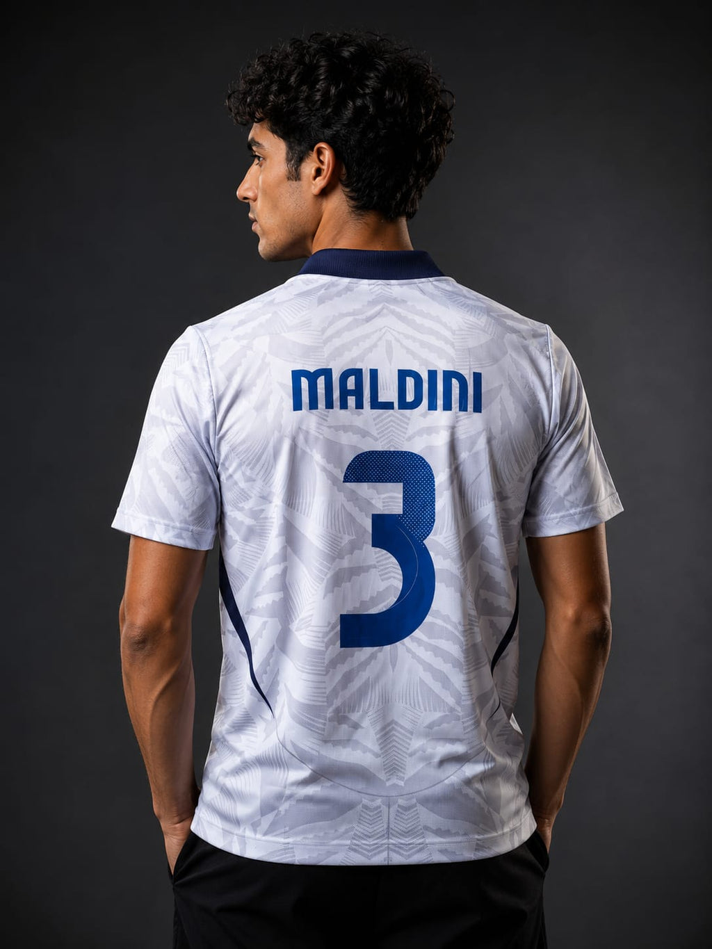 Italy White Polo Jersey – Maldini #3 (Fan Edition)