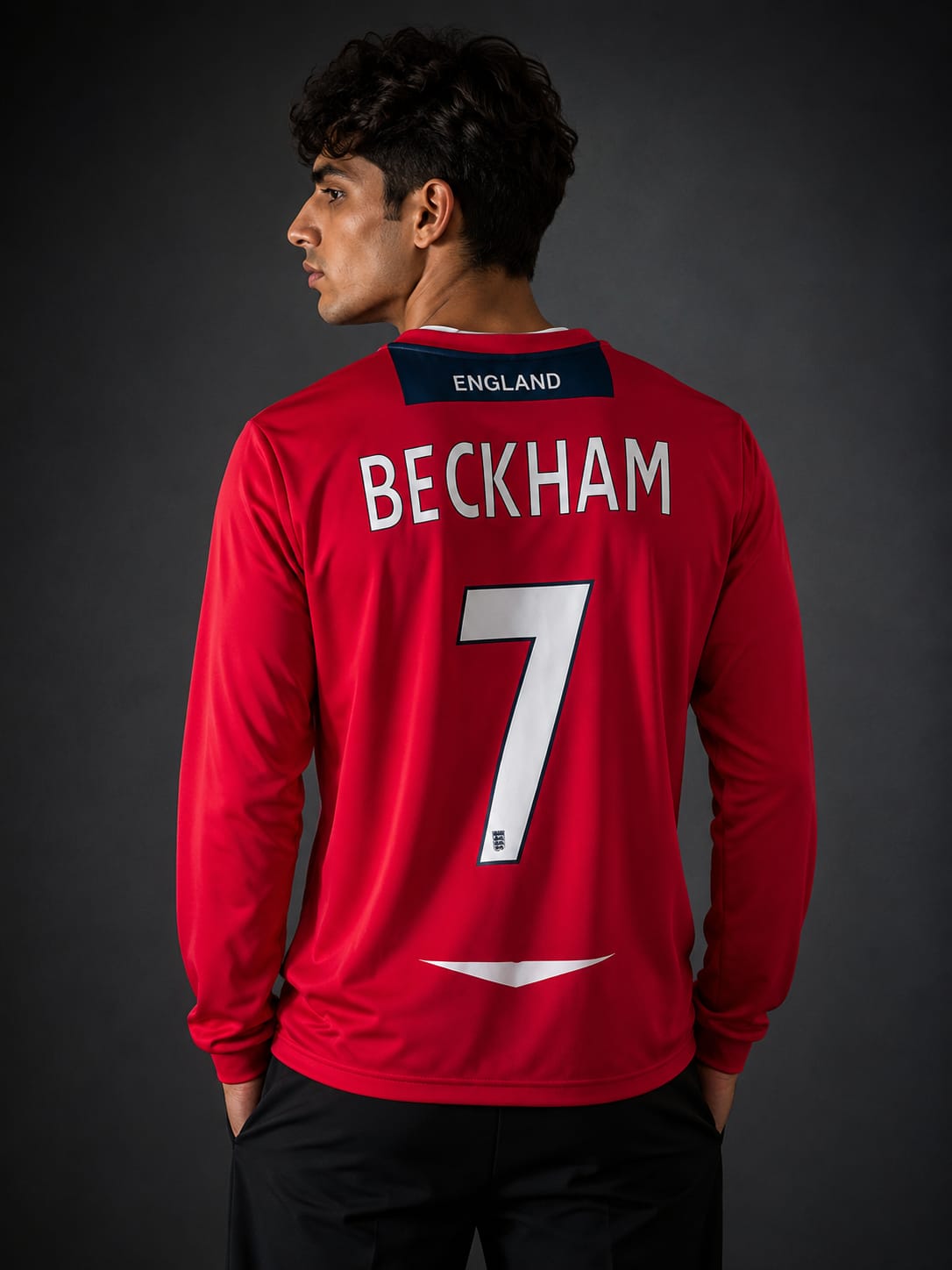 Beckham-7 England away 2008/10 long sleeve