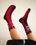 Performance Sport Crew Socks – Red & Black