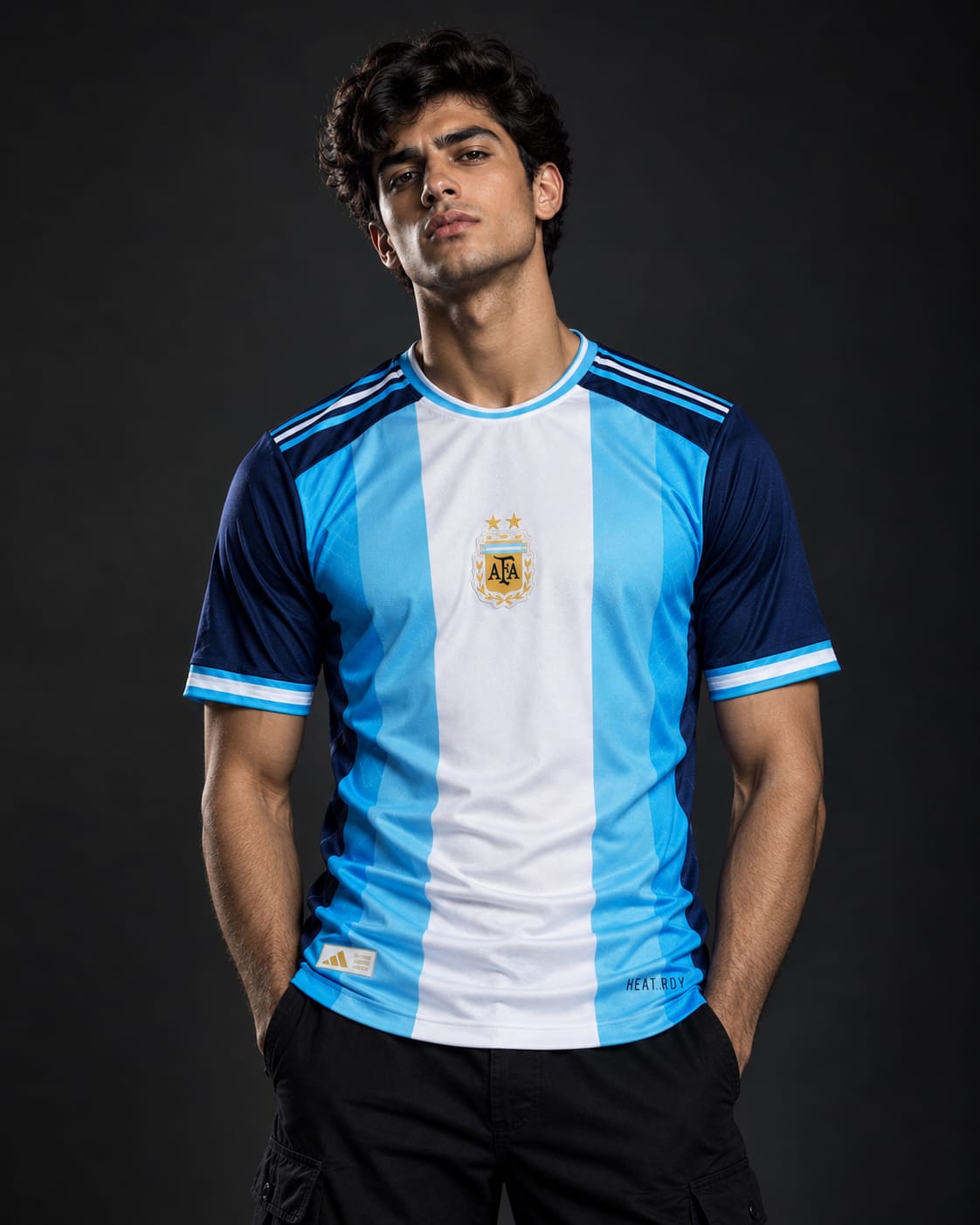 Argentina National Football Jersey – Messi #10 (Blue & White) embroidery