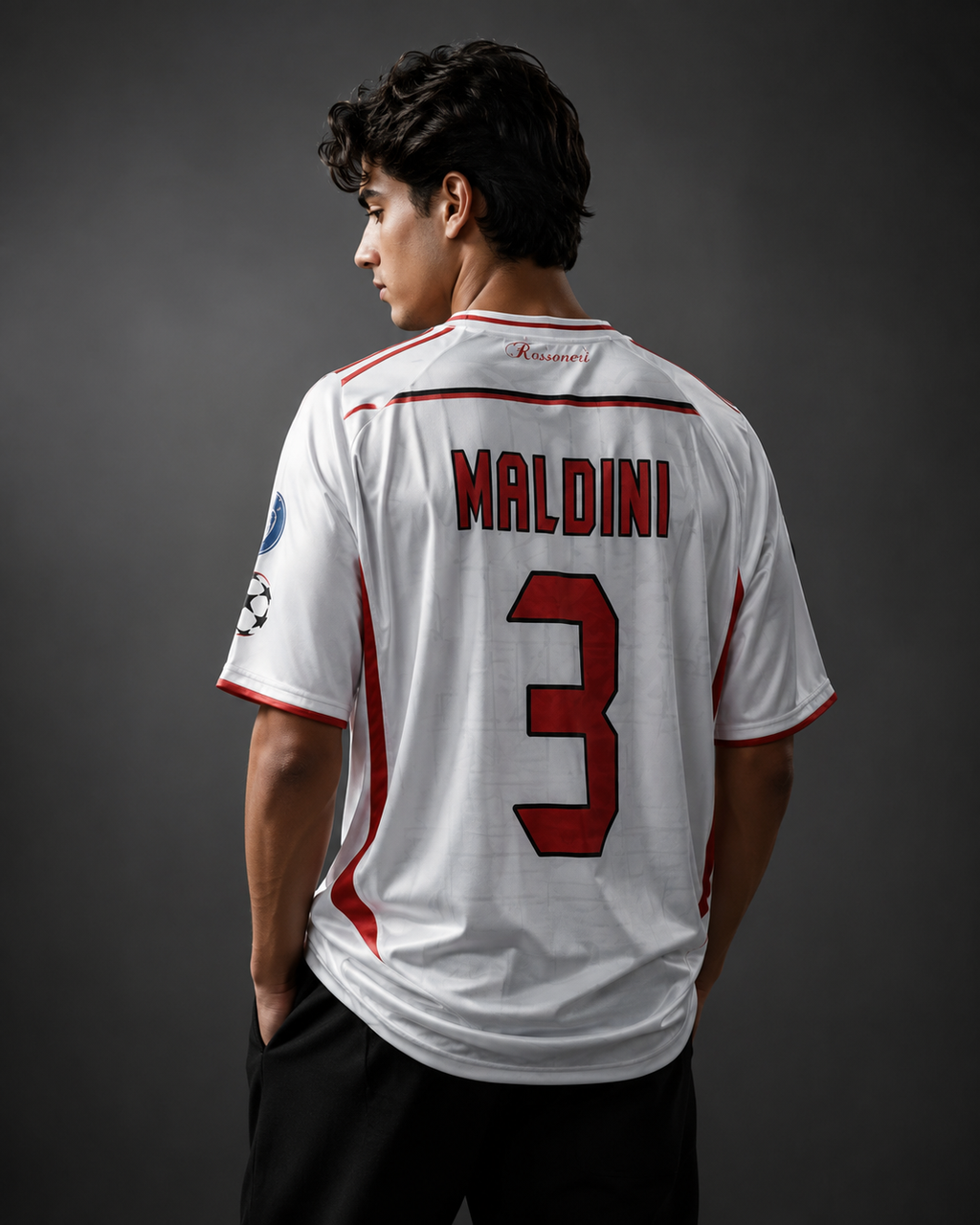 Maldini #3 White Football Jersey – Retro Edition