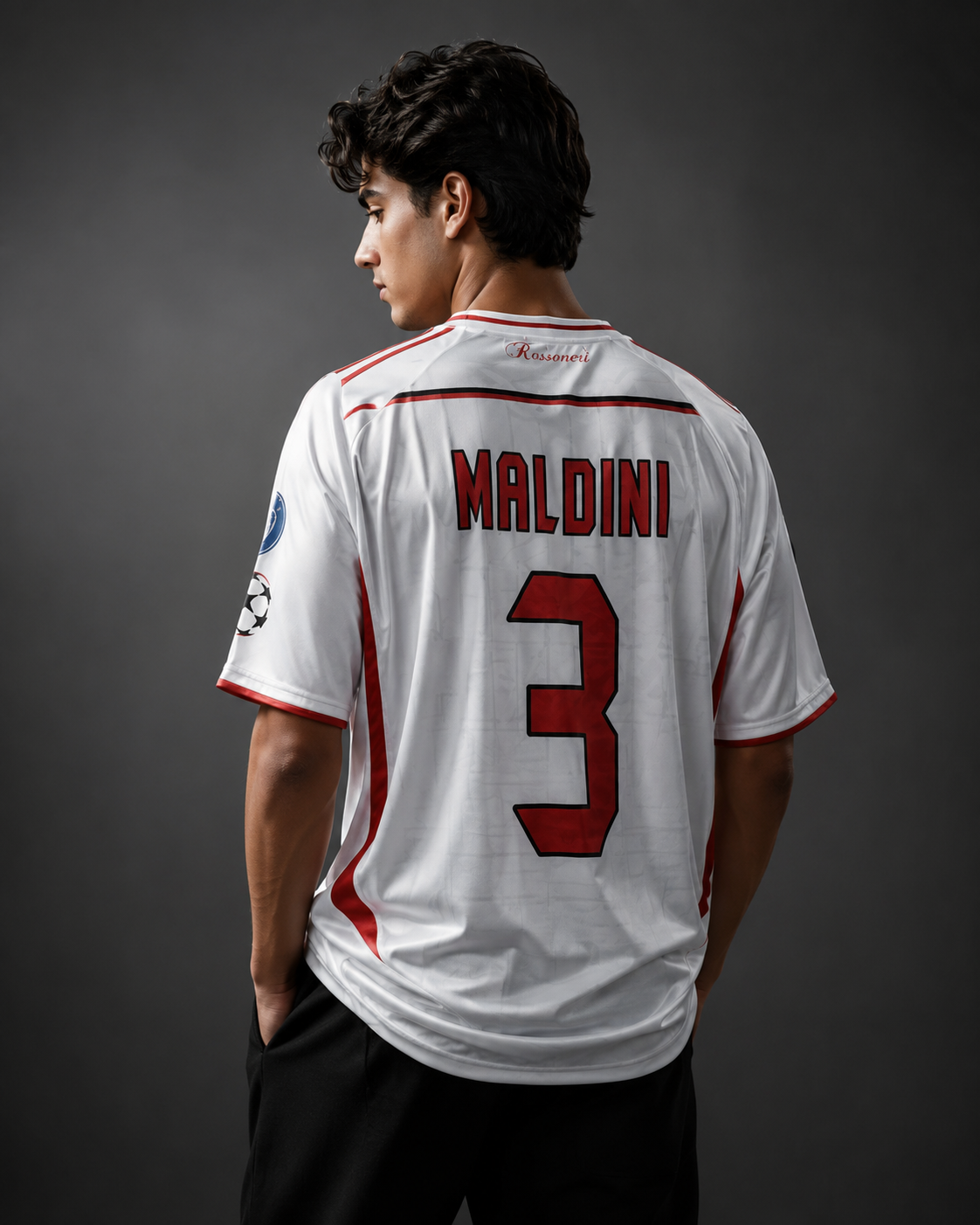Maldini #3 White Football Jersey – Retro Edition