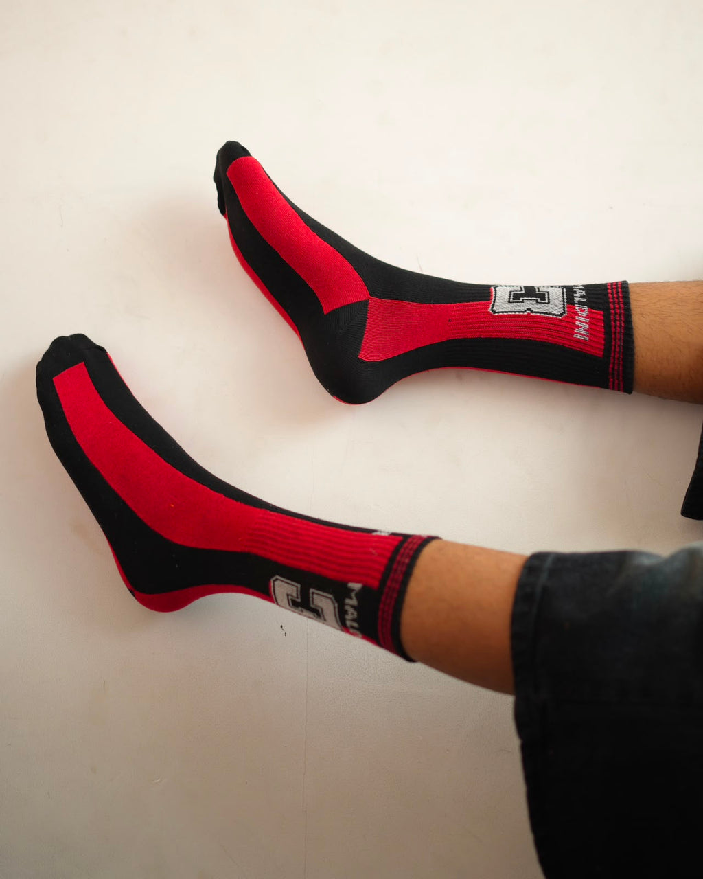 Performance Sport Crew Socks – Red & Black