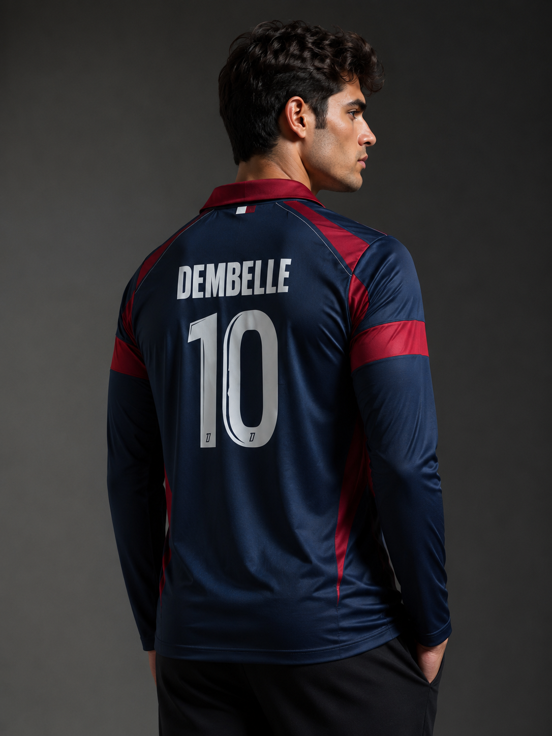 PSG Retro Long Sleeve Football Jersey – Dembélé #10 (Back View)