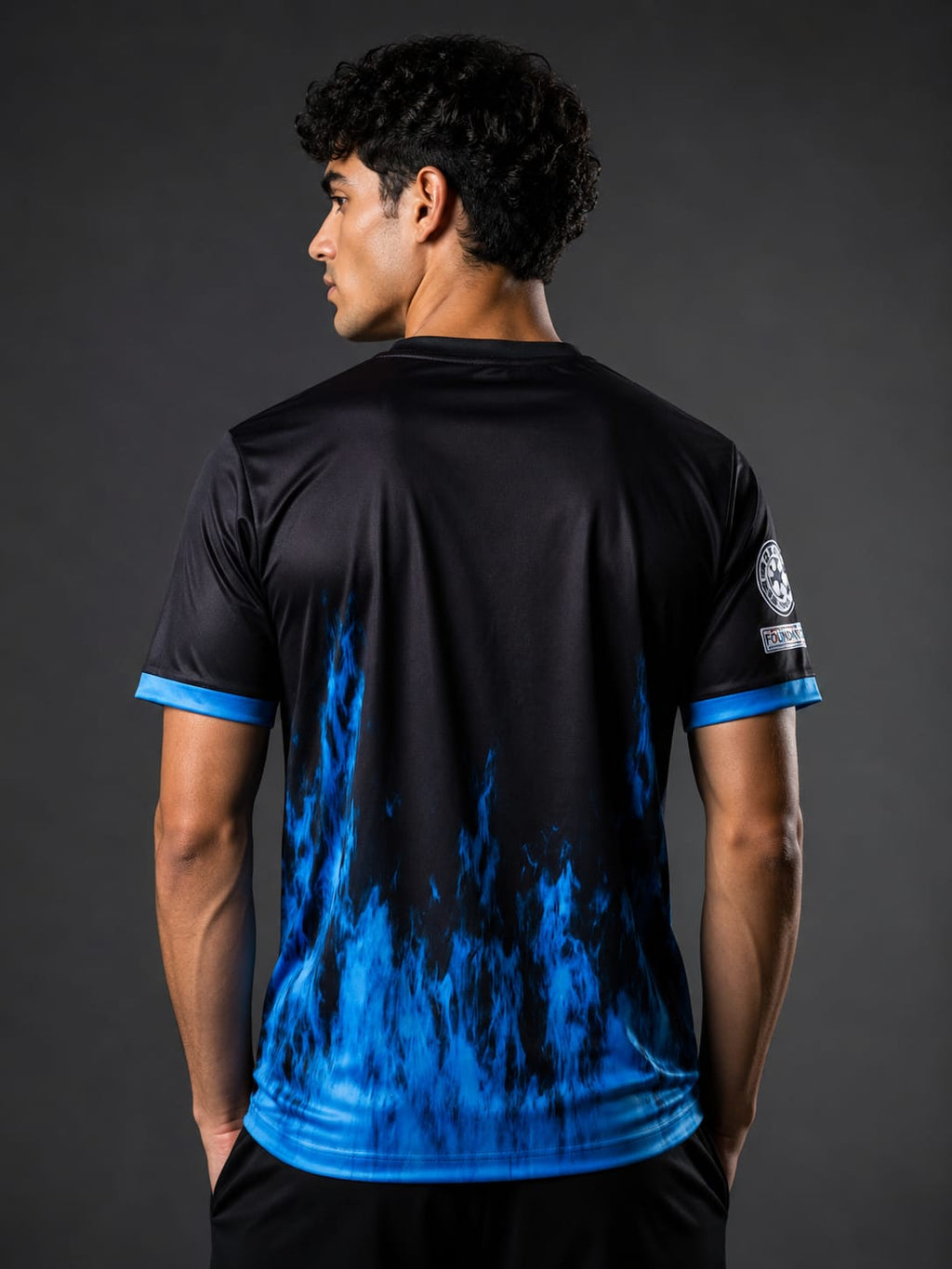 Real Madrid Black & Blue Flame Edition Football Jersey