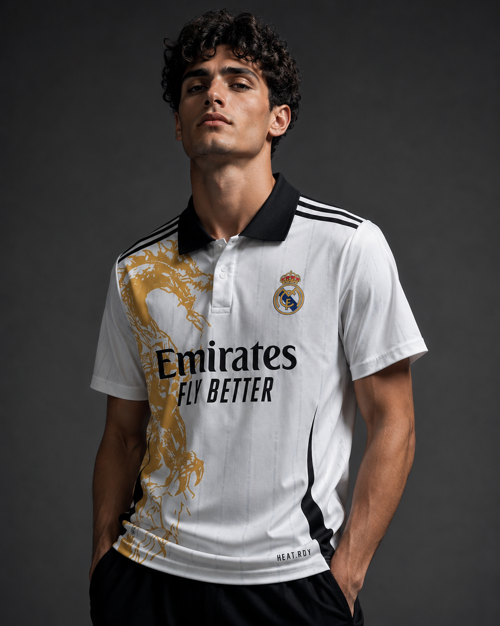 Royal Gold Lion Football Jersey – White & Gold