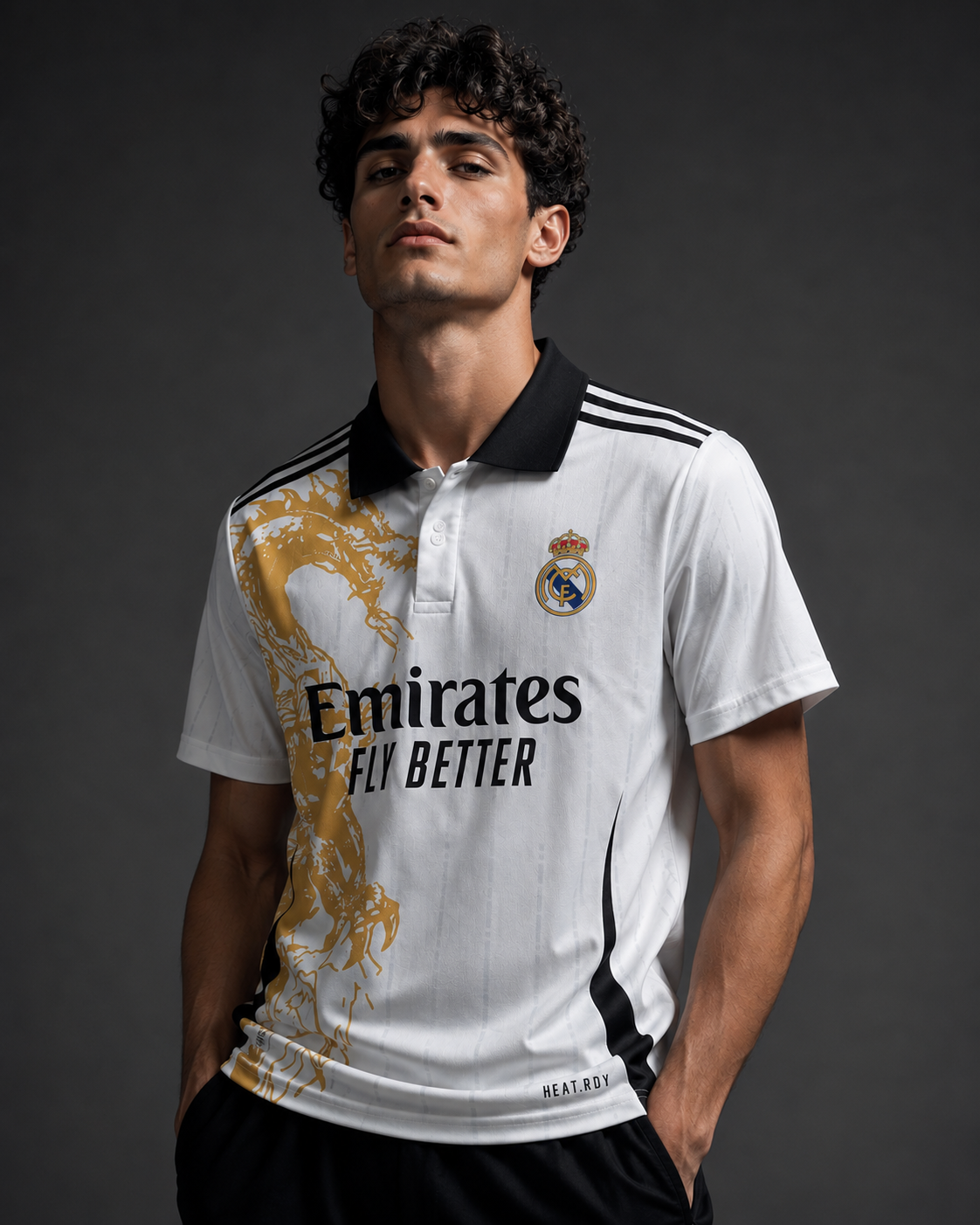 Royal Gold Lion Football Jersey – White & Gold