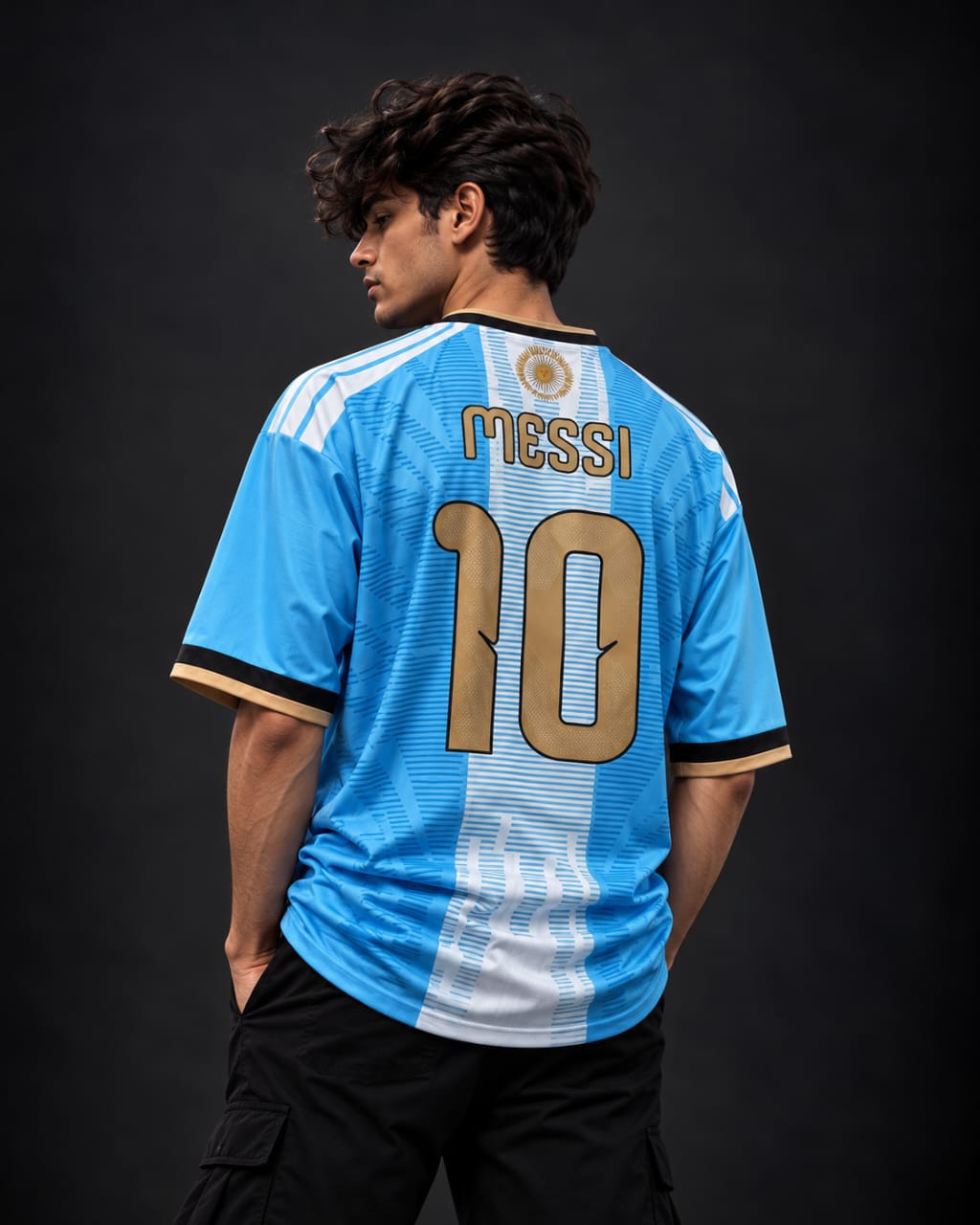 Argentina Lionel Messi #10 Gold Special Edition / Farewell Tribute Jersey