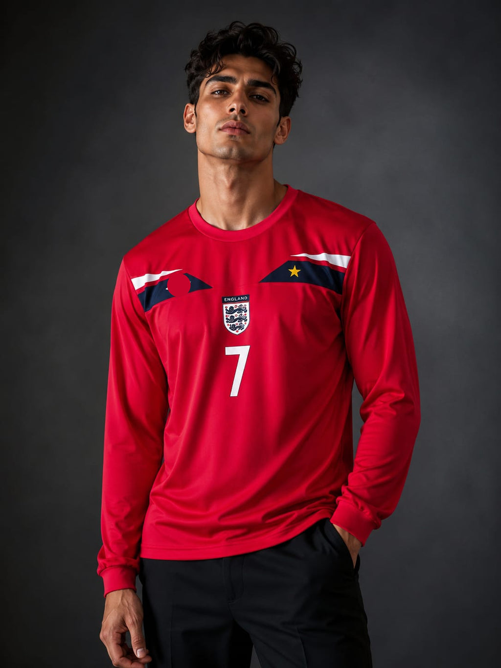 Beckham-7 England away 2008/10 long sleeve