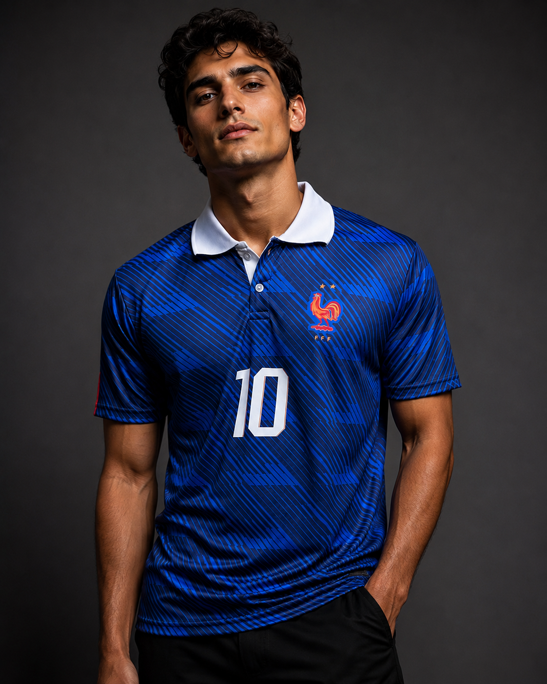 2026 World Cup Jersey – Kylian Mbappé #10 Edition- Half Sleeve (Full Sublimation, V-Neck)