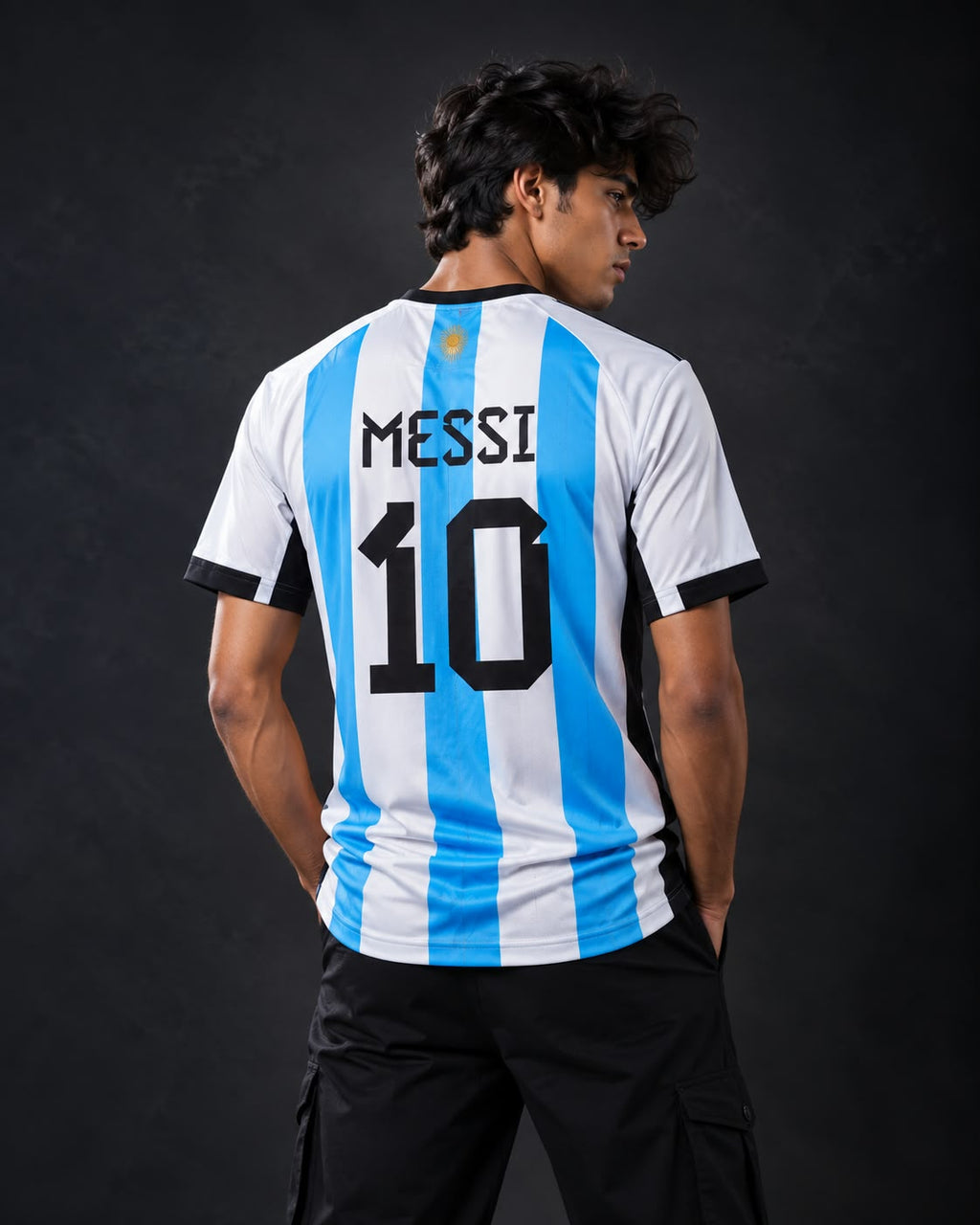 Argentina Lionel Messi World Cup Celebration Graphic Jersey