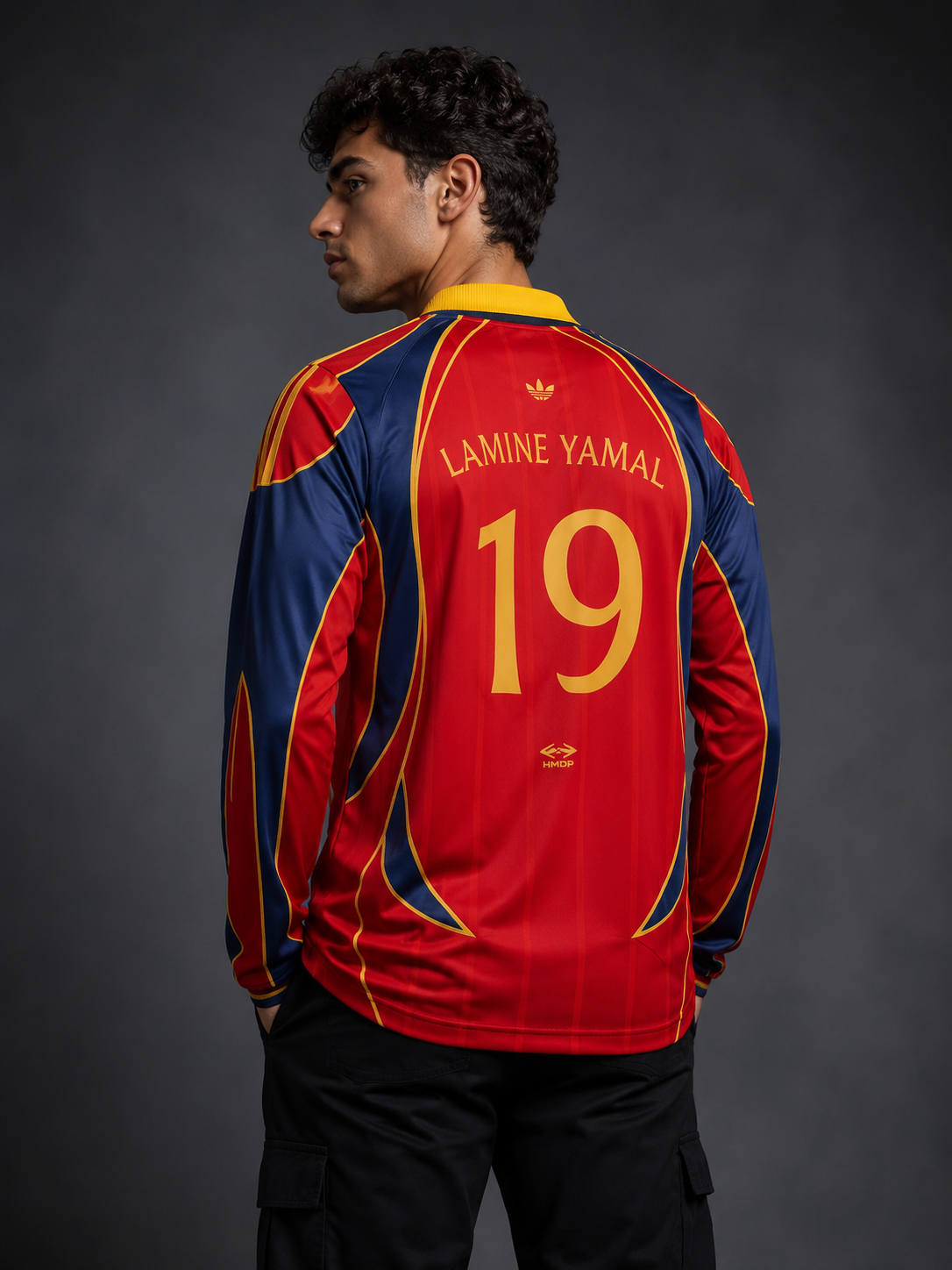 Spain 2006 Long Sleeve Retro Football Jersey – Lamine Yamal #19 (Back Print)