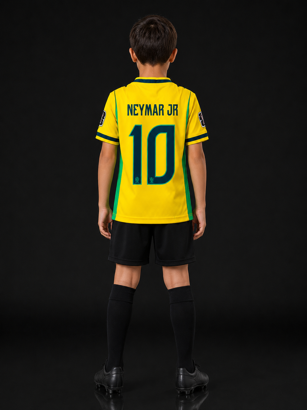 Kids Brazil Yellow Football Jersey #10