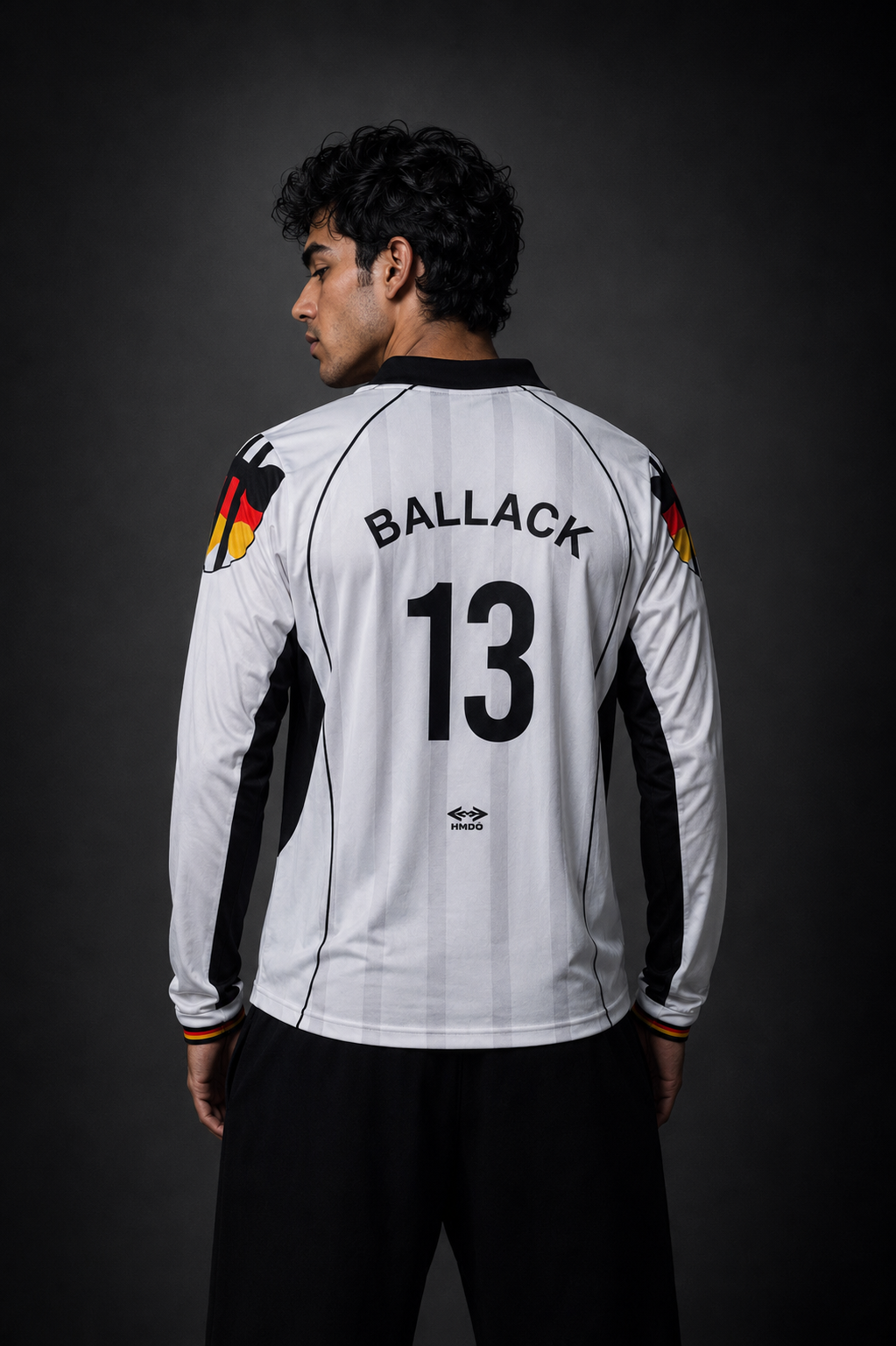 Germany 1994 Retro Long Sleeve Football Jersey – Ballack #13 (Back View)