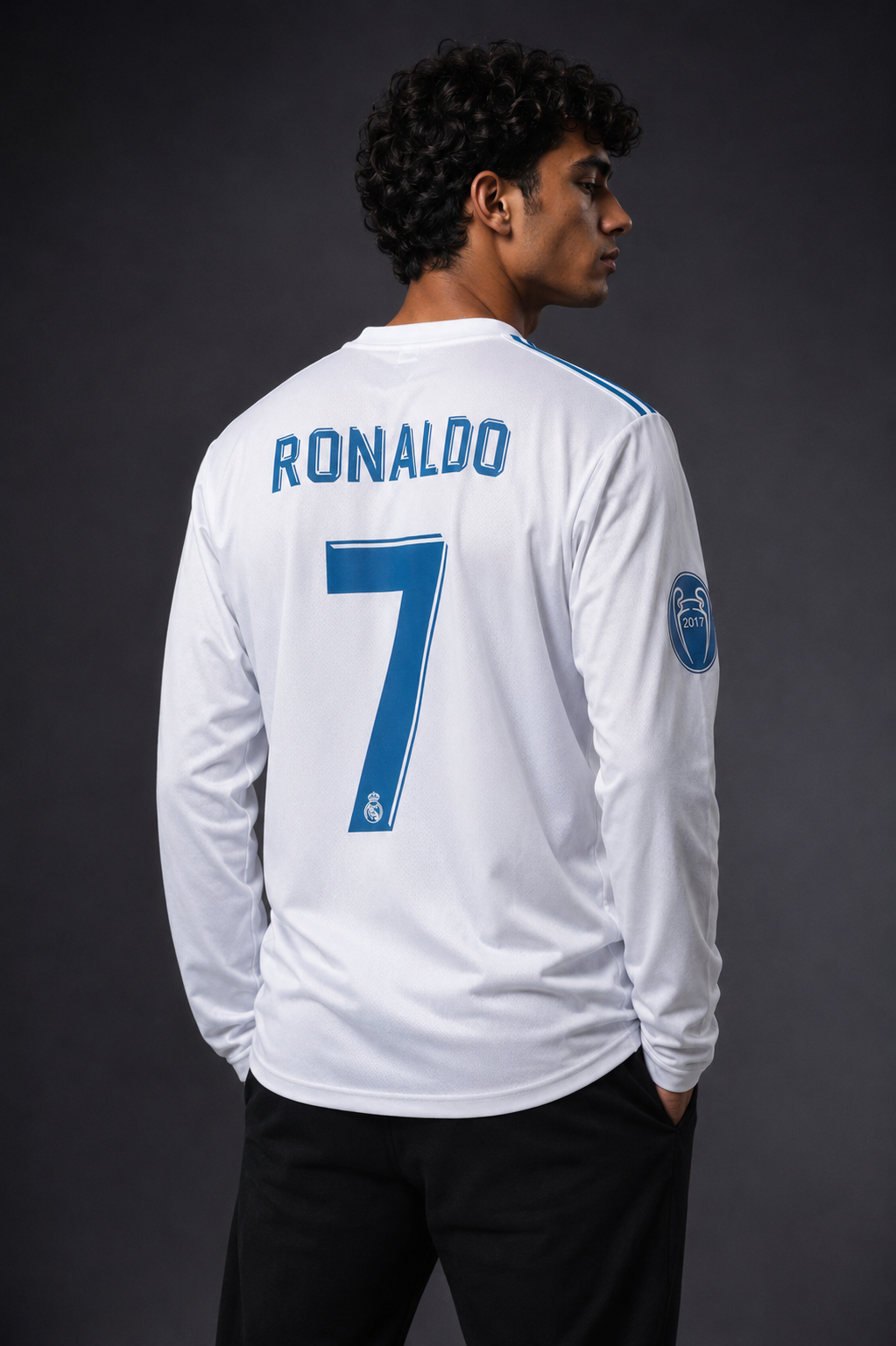 Real Madrid 2017–18 Home Long Sleeve Jersey – Ronaldo #7 (Final Kyiv Edition)