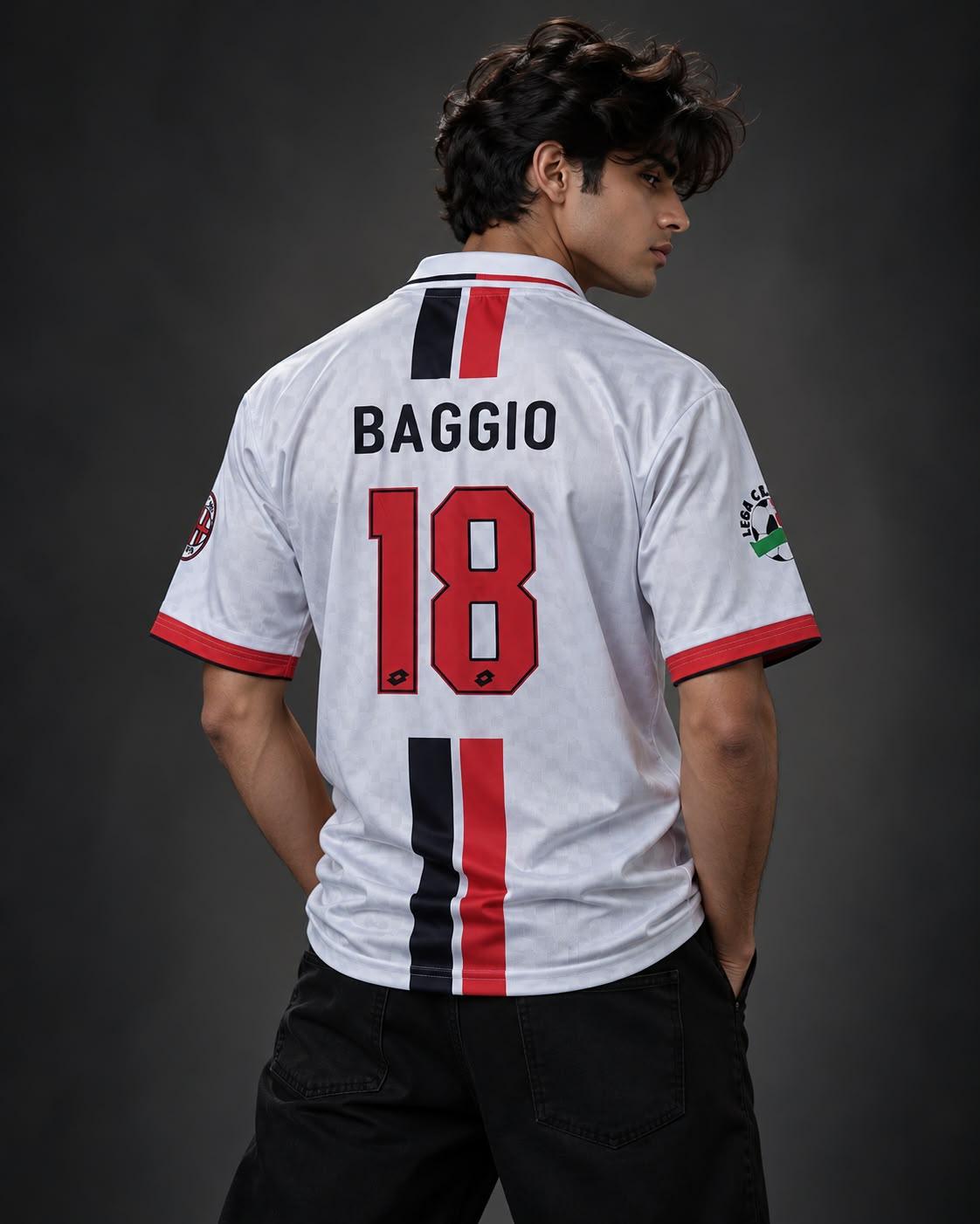 AC Milan 1995–96 Away Jersey – Roberto Baggio #18 embroidery