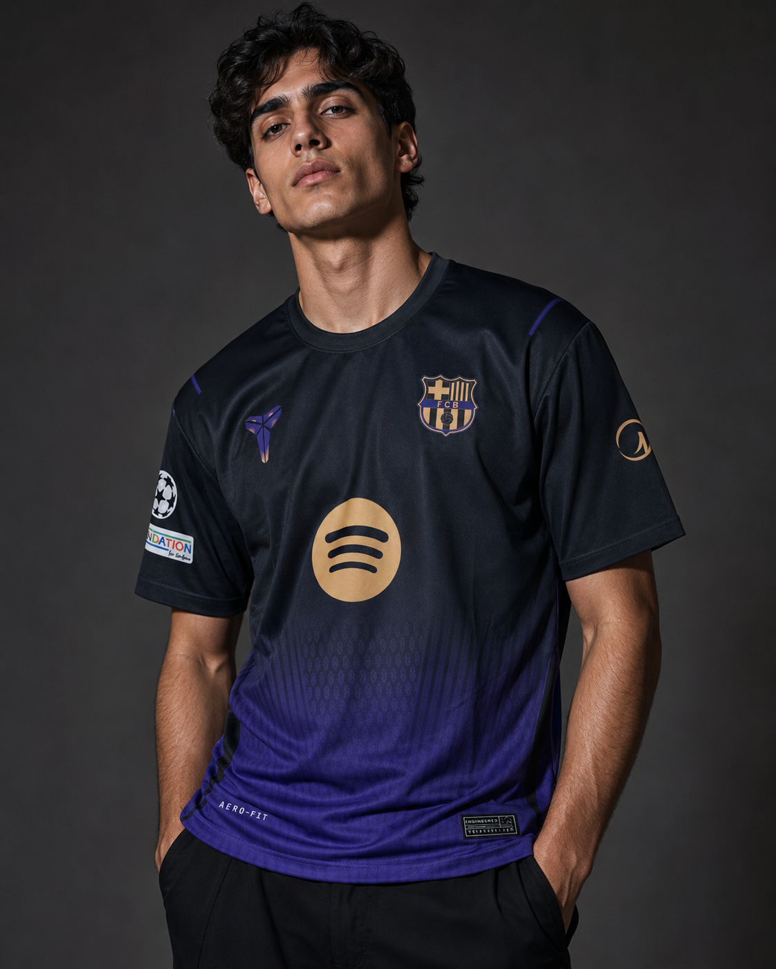 FC Barcelona Pedri #8 Away Jersey – Black & Purple