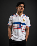 Zidane-10 France away 1998 Classic collar with Button