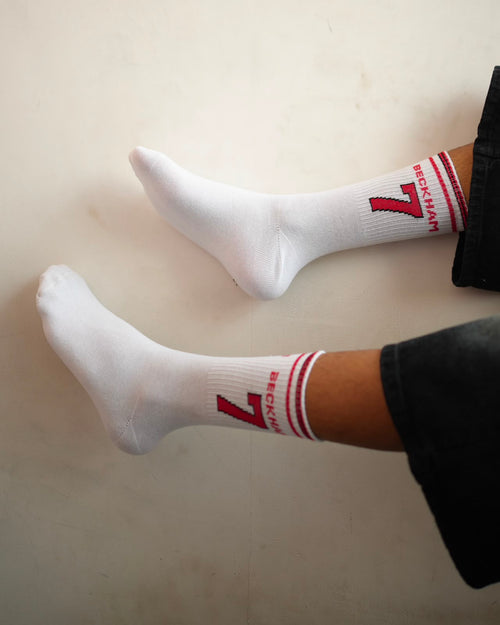 Beckham No. 7 Classic Crew Socks – White