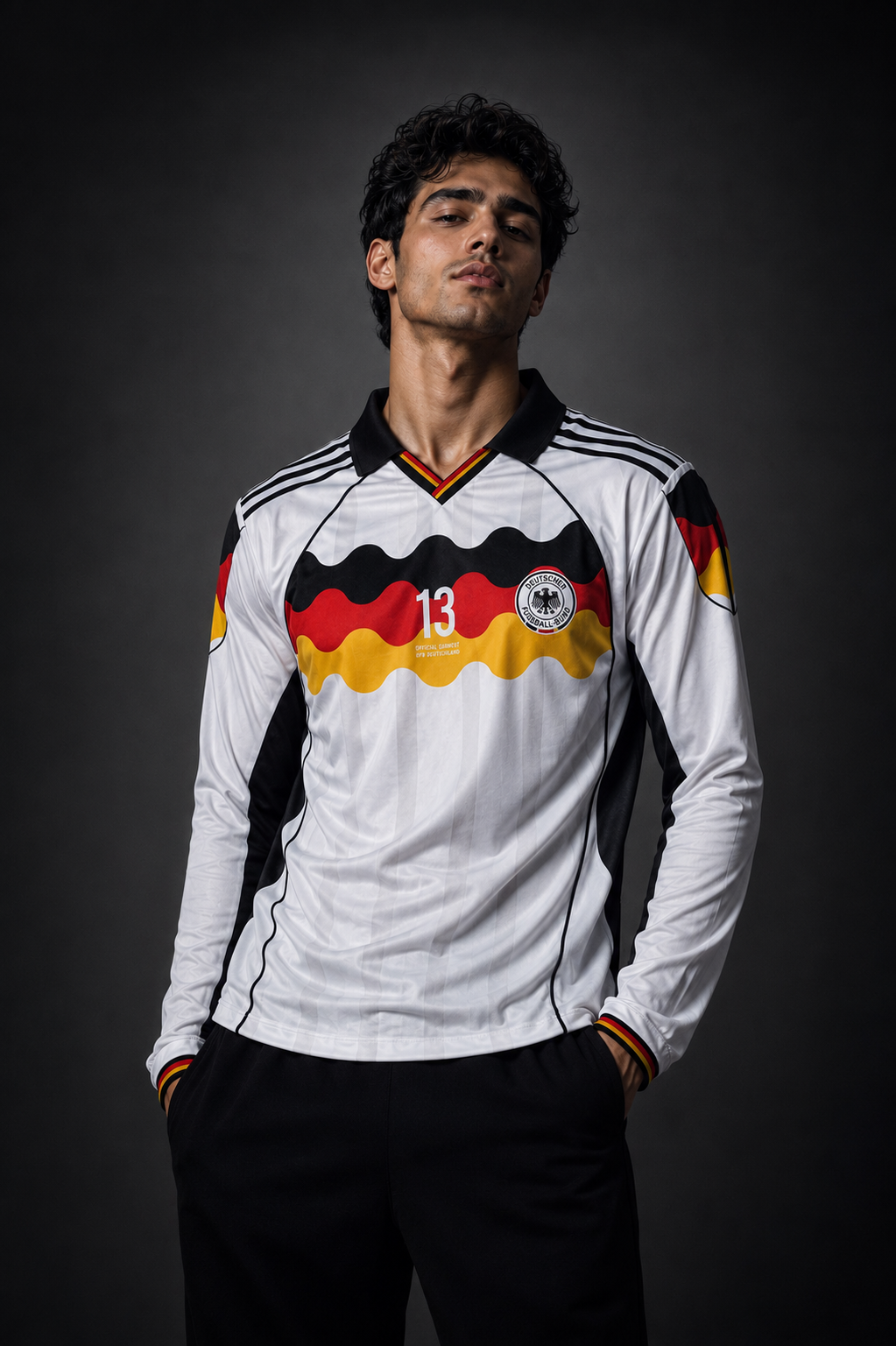 Germany 1994 Retro Long Sleeve Football Jersey – Ballack #13 (Back View)